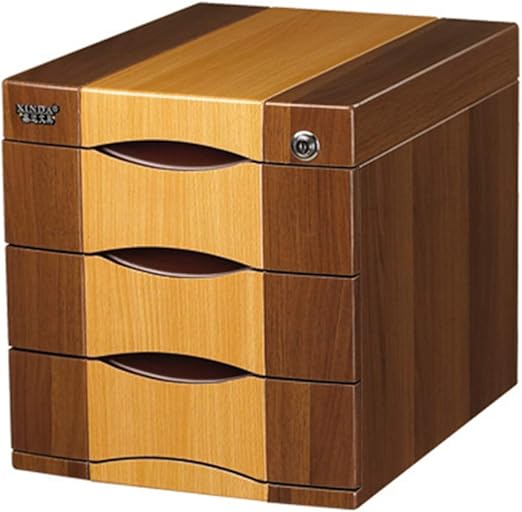 Amazon Com Retro File Cabinet Wooden Office Safe Desktop Storage Cabinet With Sliding Drawer And Safety Lock E Home Kitchen