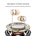 Wired in Ear Earphones HD Bass Stereo Sound Headphones with Microphone, Noise Isolating Handsfree Earbuds Support Cable Control for iPhone iPod iPad Samsung Galaxy Laptop,MP3/MP4 Player,Tablet (Gold)