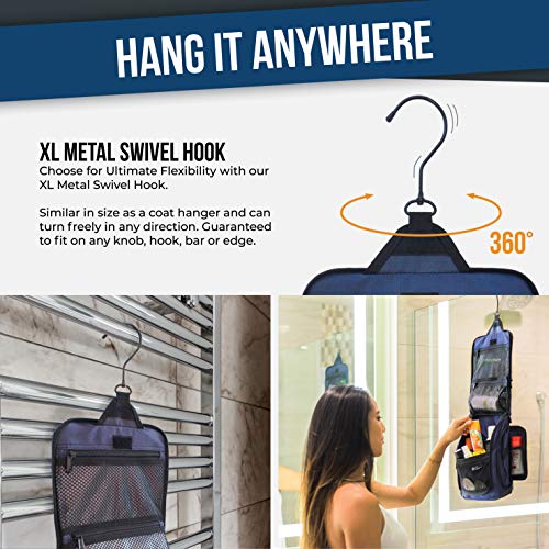 Hanging Travel Toiletry Bag for Men and Women – Large Cosmetics, Makeup and Toiletries Organizer Kit with 19 Compartments, YKK Zippers, XXL Metal Swivel Hook, Water-Resistant Nylon 4 Hanging Travel Toiletry Bag for Men and Women – Large Cosmetics, Makeup and Toiletries Organizer Kit with 19 Compartments, YKK Zippers, XXL Metal Swivel Hook, Water-Resistant Nylon