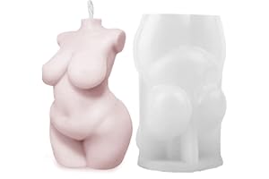 TOPYS Human Body Silicone Resin Mold for Candles, Chocolate, Soap - Sexy Woman Curvy Figure 3D Moulds, Naked Fat Females Clay