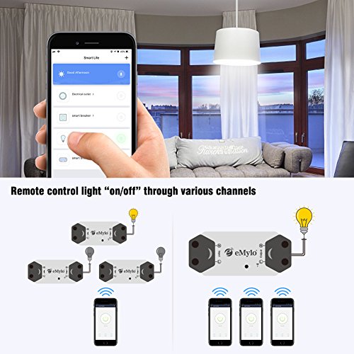 eMylo Smart WiFi Light Switch Wireless Relay Switch Module Remote Control Home Automation Timers Compatible with Alexa Echo Google Home Iphone Android App 2 packs - Thumbnail 3