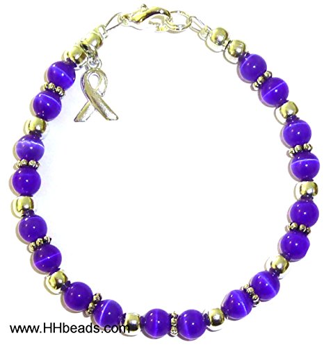 Royal Blue (Cobalt )Bracelet, Thyroid Cancer or Prostate Cancer Awareness or Fundraising Campaign, (7 Â¾ in.), 6mm (Thyroid Cancer or Prostate Cancer (Royal Blue))