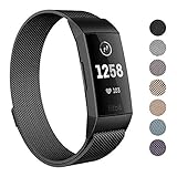 SWEES Metal Bands Compatible Fitbit Charge 3 and Charge 3 SE, Milanese Stainless Steel Magnetic Small (5.5