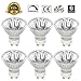 Simba Lighting Halogen GU10 50W Spotlight 120V MR16 with Glass Cover (6 Pack) Dimmable Flood for Accent, Recessed, Track Lighting, 30° Beam Angle, Twist-N-Lock Twistline Base, Warm White 2700K