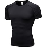 SPVISE Men's Compression Shirts Short Sleeve Workout Gym T-Shirt Running Tops Cool Dry Sports Base Layer Athletic Undershirts
