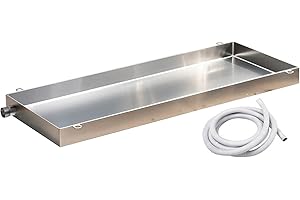 Bac de vidange à condensat en acier inoxydable avec tuyau de vidange flexible pour climatiseur robuste pour éviter les fuites