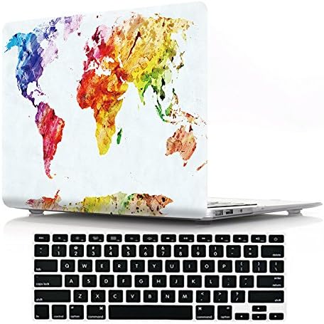 Macbook Retina 15" Case with Keyboard Cover,DIGIC Hard Plastic Cover Case with Keyboard Protector for Macbook Retina Display Pro 15.4 inch(A1398),World Map