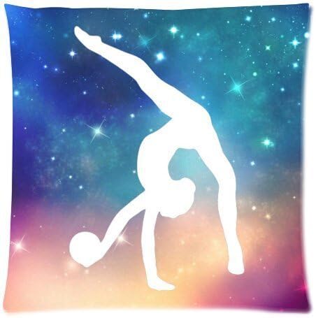 Funny Gymnastic Galaxy Throw Pillow Case Sofa Bed Home Decor Cushion Cover 18X18 inch (one side) Zippered