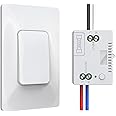 Thinkbee Self-Powered Wireless Light Switch and Receiver Kit, Kinetic Remote Control Wall Switch for Lights LED Lamps Ceiling Lighting Fixture Fans No Battery No WiFi Needed