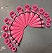 BodyJ4You 24PC Ear Stretching Kit - 00G-20mm Big Gauges - Hot Pink Acrylic Heavy Tapers Double Flare Silicone Tunnels - Stretchers Weights Expanders Eyelets