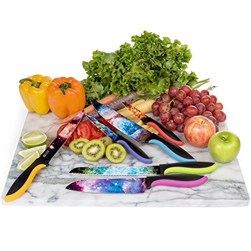 Cosmos Kitchen Knife Set in Gift Box - Unique Gifts For Men and For Women - 6-Piece Color Chef Knives for Cooking - Best Present for Wedding, Housewarming, Anniversary for someone who has everything