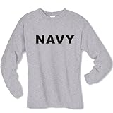 NAVY Long Sleeve T-Shirt in gray