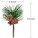 20 Pack Christmas Artificial Picks Xmas Pine Picks Floral Picks Small Artificial Pine Tree Pine Branches Decorations for Christmas Flower Arrangements Wreaths and Holiday Decorations