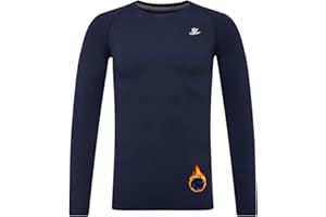 DEVOROPA Youth Boys Compression Thermal Shirt Long Sleeve Fleece Baselayer Soccer Baseball Undershirt