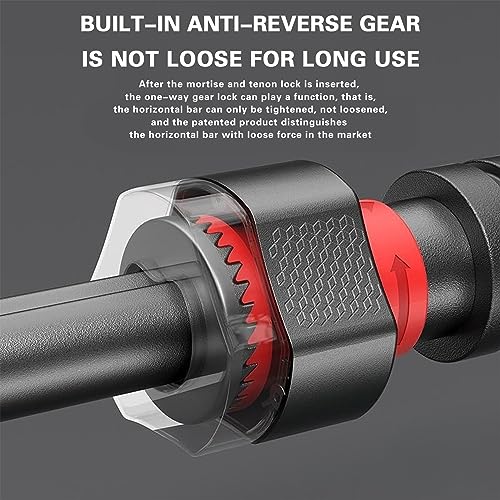 Pull Up Bar, Width Adjustable Chin Up Bar for Doorway, Super Load-bearing Upper Body Workout Bar, Dual Security Locking& No Screw Fitness Strength Training Equipment for Home Gym, Max Load 900 LBS