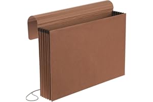 Pendaflex Expanding File Folders, Legal Size File Organizer Wallet, 5.25-Inch Expansion, Red Rope Stock with Elastic Closure,