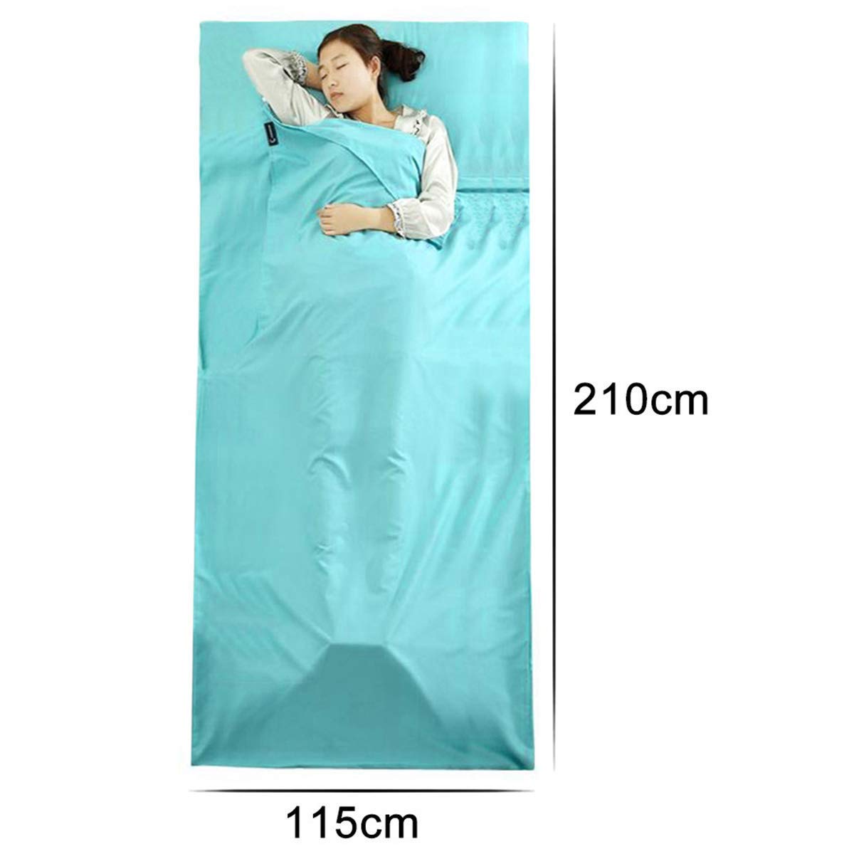 Fodera per Sacco a Pelo e Fodera per Sacco a Pelo 45\'\'x82 \'\', Fodera per Busta Interna Ultraleggera Poliestere per Sacco da Viaggio Borsa per Campeggio a Sacco Evita Sporco 210 * 115CM