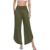 UEU Women's Wide Leg Yoga Pants High Waisted Comfy Dance Sweatpants Loose Casual Soft Lounge Joggers with Pockets