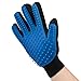 Elar julie Pet Grooming Glove, Gentle and Efficient Pet Hair Remover Glove-Right Hand-Massage Mitt with Enhanced Five Finger Design-Perfect for Cats and all Short and Long Hair Pets （Send Comb Tools）