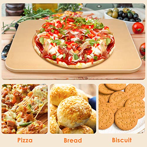Pizza Stone, Lirradight Heavy Duty Ceramic Pizza Grilling Stone, Baking