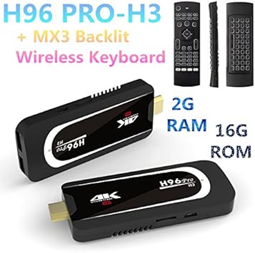 2 GB de RAM 16 GB ROM H96 pro-h3 caja de TV Android Amlogic S905