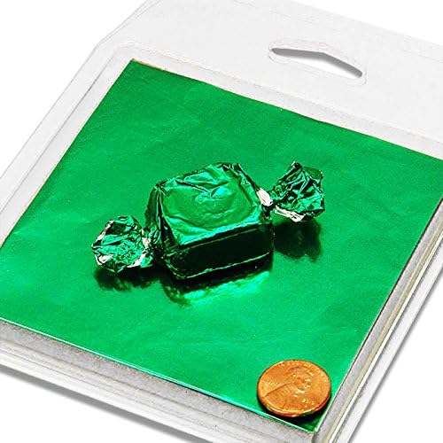 Black Cat Avenue Foil Candy Chocolate Wrappers 125-Count, 3" x 3", Green