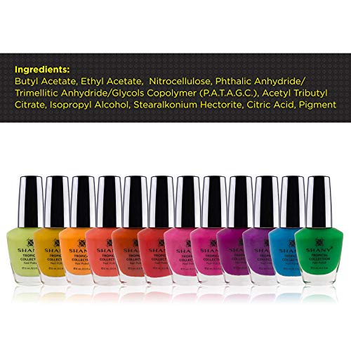 SHANY Tropical Collection Nail Polish Set - 12 Island-Inspired Shades with Gorgeous Semi-Glossy and Shimmer Finishes in Bright and Neon Colors - Thumbnail 4