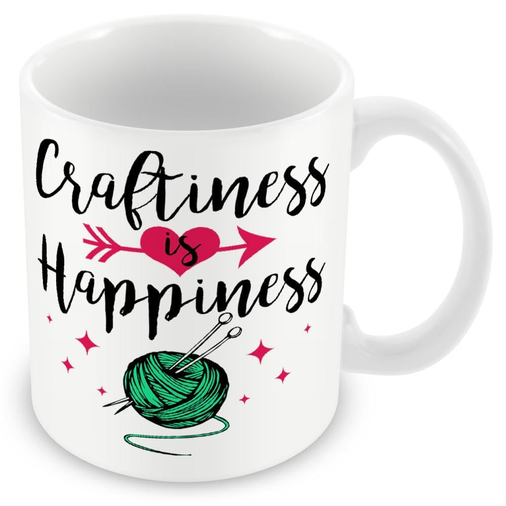 Mug Gift for Knitting - Craftiness is Happiness