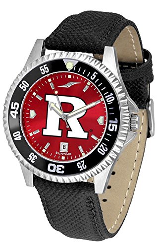Rutgers University Leather Watch Suntime AnoChrome Logo Timepiece
