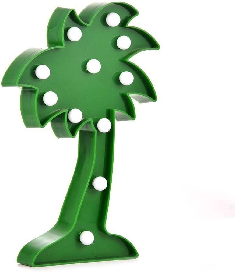 Palm Tree LED Lights - Decorative Marquee Sign Lighted Tropical Palm Tree - Summer Decor Lights