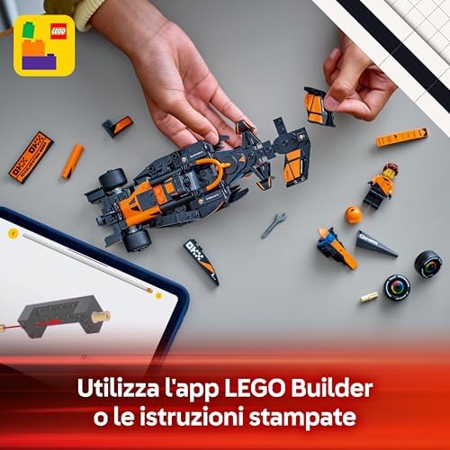 Speed Champions Auto da Corsa McLaren F1 Team MCL38 Macchina Giocattolo da Collezione con Minifigure del Pilota, Modello per Bambini e Bambine da 10 Anni o per Adulti Fan della Formula 1 77251
