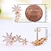 Presentski 3 Star Climber Stud Earrings 925 Sterling Silver 14K Rose Gold Starburst Crawler Dangling Earrings Mothers Day Gift for Women