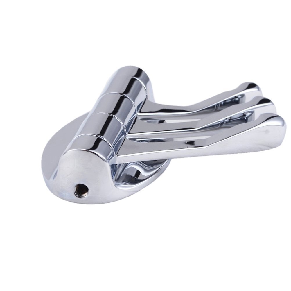 BESTOMZ Solid Metal 180°Swivel Hook Heavy Duty Folding Swing Arm Triple Coat Hook with Multi Three Foldable Arms Towel/Clothes Hanger for Door Bathroom Kitchen Garage Wall Mount (Silver)
