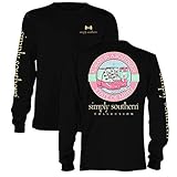 Simply Southern Preppy Long Sleeve T-Shirt - State Of Mind - Color Black