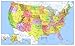 24x36 United States Classic Premier Blue Oceans 3D Wall Map Poster, Laminated Edition
