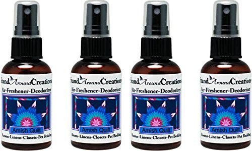 Set of 4 - Concentrated Spray/Room Deodorizer/Air Freshener - 2 fl oz/ea. - Scent: Amish Quilt - Spicy, sweet, and complex. Vanilla w/a hint of cinnamon, clove, allspice