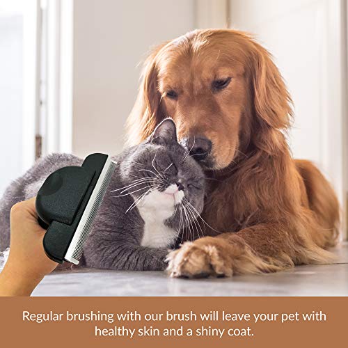 Pet Craft Supply Self-Cleaning Pet Grooming Hair Deshedding Brush Tool for Small Dogs and Cats with Short to Long Hair, Large - Thumbnail 5