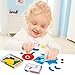 JCREN Wooden Pattern Blocks Set,Animals Jigsaw Puzzle Toy,Montessori Educational Toys,Learn Sorting and Stacking Games for Preschool Toddler Kids Boys Girls (36 Geometric Pieces & 60 Design Cards)