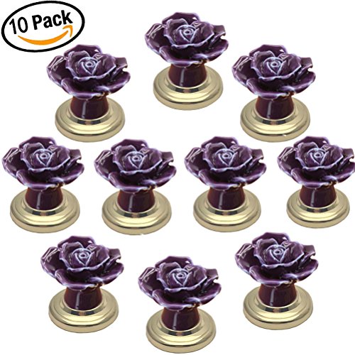 Buy Ningmi Set of 10 Ceramic Rose Drawer Knobs Mini Vintage Floral Door