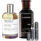 Men's Bundle Stallion 53 Emper 3.4oz &amp; King 3.4oz EDP &amp; 1 Empty Travel Perfume Atomizer Gift -Spicy Herval,Sweet-Long Lasting for Men