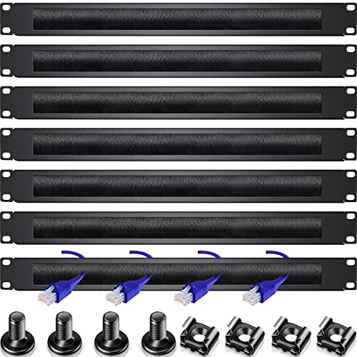 10 Pcs 1U Cable Management Panel with Brush Horizontal Rack Mount Brush ...