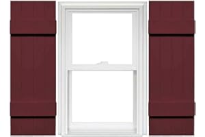 Mid America Board and Batten 14" 4 Board Joined Vinyl Standard Shutter (1 Pair) - 14 x 47 078 Wineberry