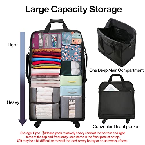 Hanke Expandable Foldable Luggage Suitcase Ripstop Rolling Travel Bag