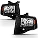 AKKON - For 2007-2014 Ford Expedition Black Bezel Headlight Assembly Left+Right Pair