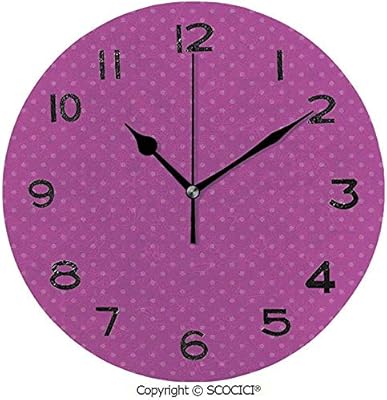 Sam Shop Reloj De Pared Redondo Estampado Fondo De Lunares Retro