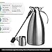 Stainless Steel Coffee Carafe - Insulated Thermal Carafe - 68 oz Thermos Pot for Coffee Tea or Hot Water - Insulated Double Walled Vacuum Dispenser with Free Bottle Brush & Milk Pitcher [3 Piece Set]