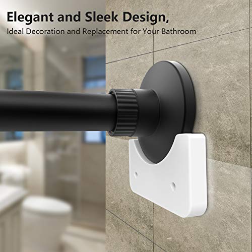 FEATCH 2 Pack Shower Curtain Rod Mount Holder, Universal Acrylic 3M Adhesive Wall Mount Holder for Shower Curtain Rod (Shower Curtain Rod Not Included) (White)