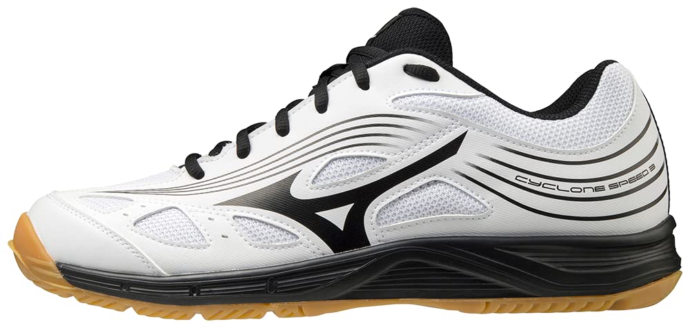 Photo 1 of Mizuno Womens Cyclone Speed 3 Junior Shoe - White-Black, White/Black, 2 Big Kid US