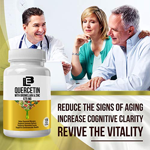 Quercetin 675 Mg with Bromelain Supplement120 Natural Veggie Capsules