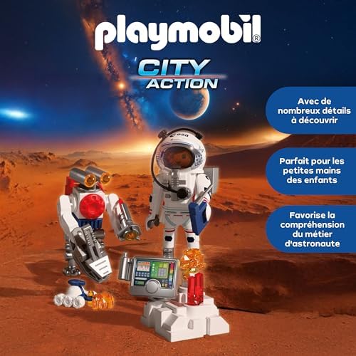 Espace Astronaute de l'ESA avec Robot, avec Engin martien, Station d'analyse et 3 échantillons de Roche, Exploration Spatiale, Coffret de Jeu de Haute qualité, À partir de 4 Ans, 72014